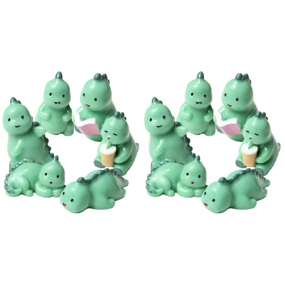 Qiysamall Set of 12 Mini Dinosaur Figurines, Tiny Resin Animals for Landscape, Collectible Miniature Dinosaurs Toys