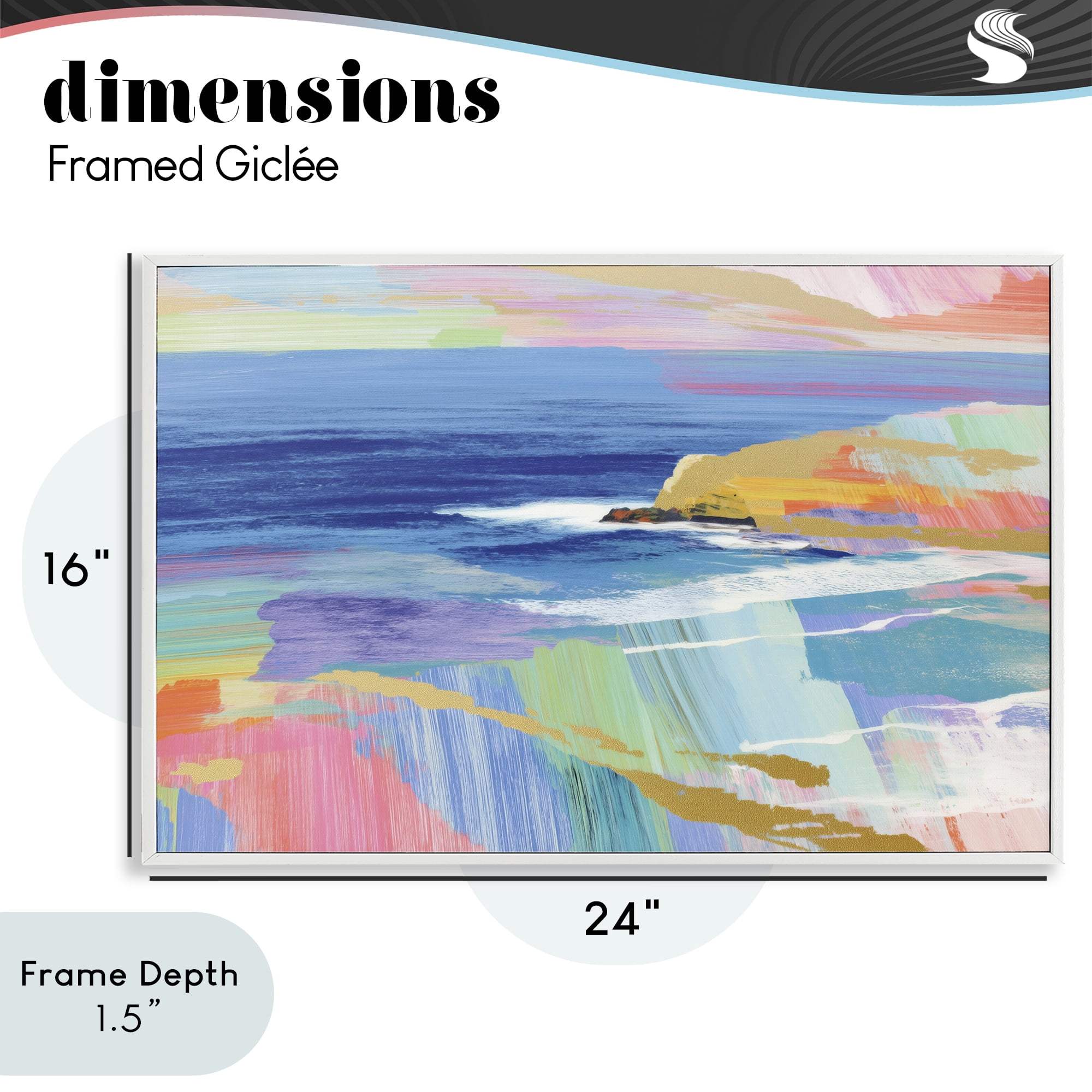 Stupell Industries Hawaii Coastline Abstraction White Framed Giclee Art, design by Chromatic Storm Studio