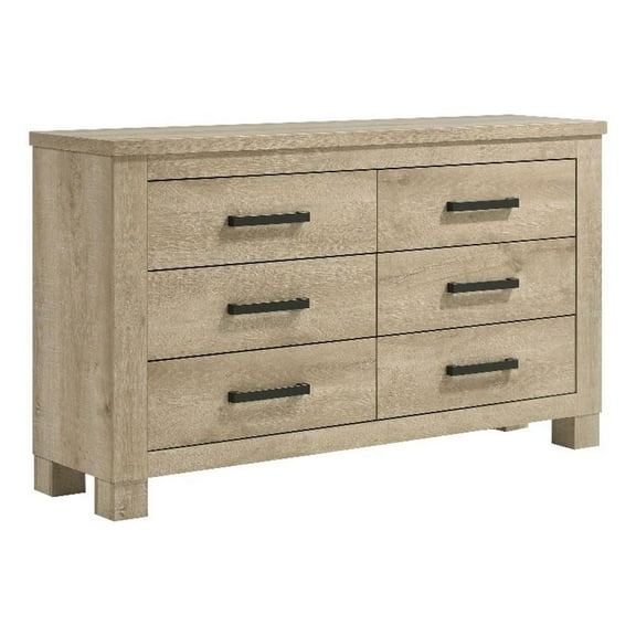 Oakglen 6-drawer Bedroom Dresser Weathered Oak