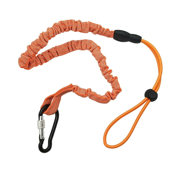 Arnés retráctil con cordón para herramientas, ideal para mochilerismo y montañismo al aire libre. Naranja