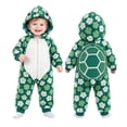thumbnail image 2 of LIIPEE Baby Casual Cartoon Animal Zip Up Jumpsuit Boys Girls Fall Winter Cozy Cute Long Sleeve Hooded Romper, 2 of 6