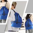 thumbnail image 4 of Mochila deportiva con cordón - Bolsa de gimnasio para natación con cordón y compartimento para zapatos y bolsillo a prueba de humedad para mujeres y hombres, 4 of 5