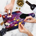 thumbnail image 4 of Abstract Cutting Board, Mosaic Pattern Design Vibrant Colors Tiles Modern Circular Geometric Graphic, Tempered Glass Cutting and Serving Board, Wine Bottle Shape, Pink Purple Red, by Ambesonne, 4 of 5