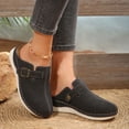 thumbnail image 4 of Rokment Orthopedic Wedges Mules and Clogs for Women 2026 Spring Summer Comfortable Fashion Suede Buckles Closed Toe Walking Sandals Casual Arch Support High Heel Dressy Half Slippers Black Size 6, 4 of 8