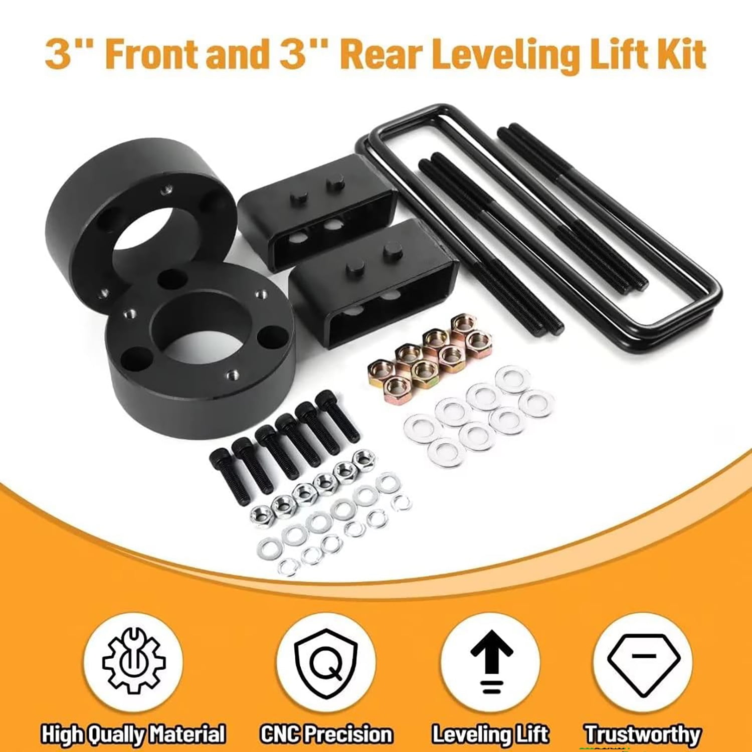 PANGOLIN 1 Set 3" Front & 2" Rear Leveling Lift Kit Fit for 2004-2020 F-150 2WD 4WD Suspension Leveling Kit Automotive Professional Replacement Parts