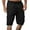 Black, variant on Chiccall Mens Casual Stretch Multi-Pocket Shorts Summer Solid Drawstring Elastic Waist Cargo Shorts Black