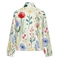 thumbnail image 6 of Jackets for Women Winter Coat Jackets Flannel Stand Collar Jacket(Lovely Watercolor Floral Pattern Design,Size:S-4XL), 6 of 7
