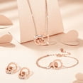 thumbnail image 4 of Conjunto de collar de acero de titanio con doble anillo, estilo femenino, pulsera sencilla, pendientes, cadena para clavícula, joyería para estudiantes, 4 of 6