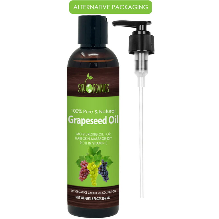 Sky Organics Organic Grapeseed Oil for Face, 100% Pure & Cold-Pressed USDA  Certified Organic to Moisturize, Clarify & Brighten, 1 Fl Oz