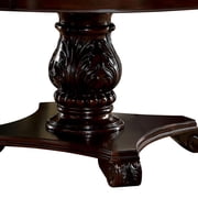 Furniture of America Ramsaran Wood Pedestal Dining Table in Brown Cherry