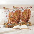 thumbnail image 3 of Orange Yellow Gnomes Fall Outdoor Waterproof Pillow Covers, Thanksgiving Botanical Leaves Wooden Decorative Square Throw Pillowcase Sofa Cushion Sham for Patio/Couch/Chair, 18"x18" 2 Pack, 3 of 8