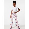 thumbnail image 4 of Girls Wide Leg Flared Pants, Digital Print Casual Trousers, Cute Bell Bottom Bottoms for Kids Ages 4-13 (Spring Summer), 4 of 6
