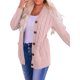 thumbnail image 1 of Suéter de Punto de Larga para Mujer, Otoño 2025, Cárdigan Abierto con Botones, Prenda Exterior Holgada Rosa L, 1 of 8