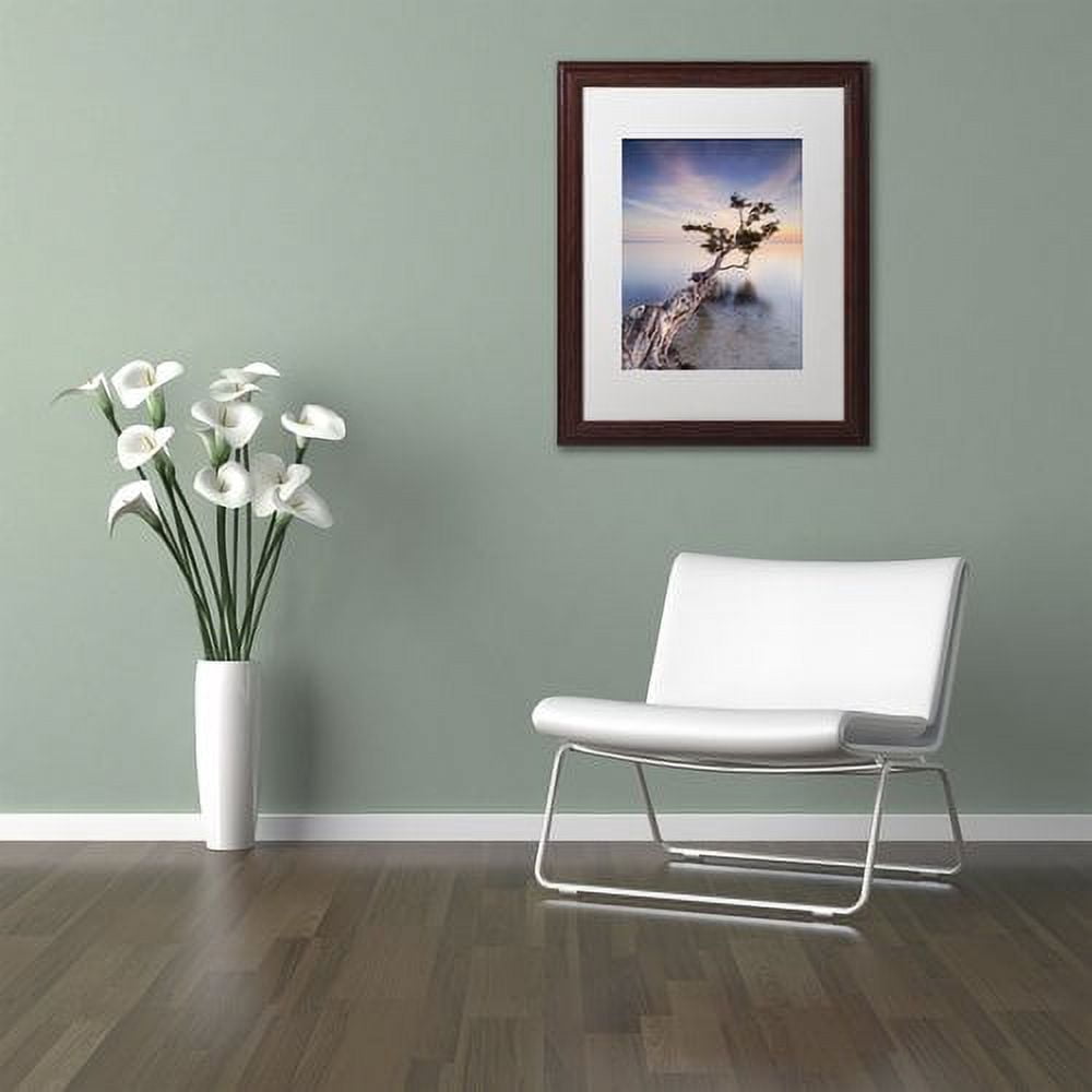 Trademark Fine Art "Water Tree X" Canvas Art by Moises Levy White Matte, Wood Frame