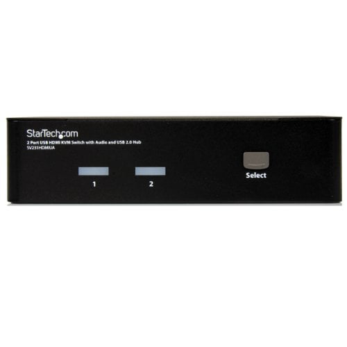 StarTech.com 2 Port USB HDMI KVM Switch with Audio and USB 2.0 Hub - 1080p (1920 x 1200), Hotkey Support - Dual Port Keyboard Video Monitor Switch (SV231HDMIUA)