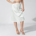 thumbnail image 3 of Women Half for Under Dresses Elastic Waist Lace Trim Satin Half Underskirt for Under Dresses, 3 of 7