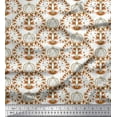 thumbnail image 1 of Soimoi Poly Georgette Fabric Floral,Fish & Deer Artistic Print Fabric by The Yard 42 Inch Wide, 1 of 3