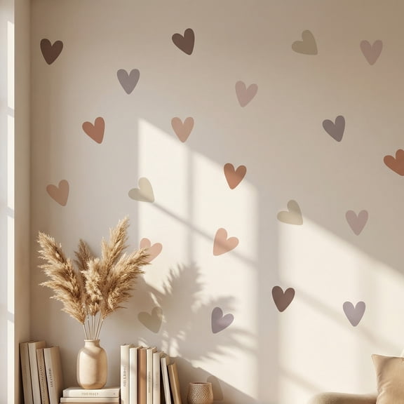 Unique Bargains 64pcs Heart Shape Wall Stickers Solid Hearts 11.8" x 8.9"