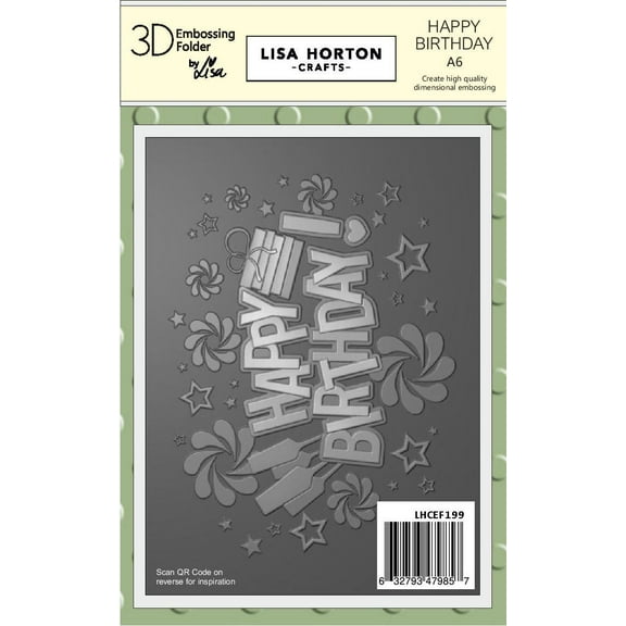 Lisa Horton Crafts A6 Embossing Folder-Happy Birthday