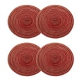 thumbnail image 1 of Uxcell 4 piezas de manteles individuales trenzados redondos de 7" antideslizantes para mesas de comedor, lavables, aislamiento térmico, manteles individuales tejidos, rojos, 1 of 7