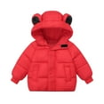 thumbnail image 5 of Toddler Boys Winter Coats Puffer Jacket Zip up Long Sleeve Windproof Jacket Outwear Bear Hooded Down Jacket Winter Jackets for Boys 3-4 Years, 5 of 5