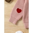 thumbnail image 6 of Baby Girl Valentine’s Day Sweaters Cute Long Sleeve Heart Embroidery Knit Pullovers Jumper Tops, 6 of 9