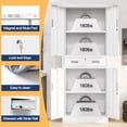 thumbnail image 6 of Metal Storage Cabinet, 71" H x 28" W x 16" D Locking Storage Cabinet with Adjustable Shelves and One Drawer for Office, Garage, Home, School, Utility(White), 6 of 7