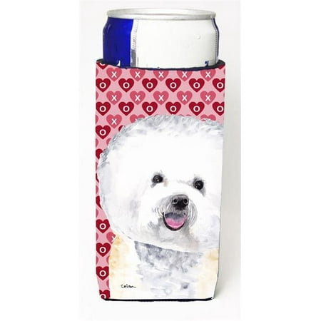 

Bichon Frise Hearts Love and Valentines Day Portrait Michelob Ultra bottle sleeves for slim cans 12 oz.