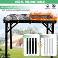 thumbnail image 4 of Folding Camping Table with Metal Legs, Pure Black, 4 of 16