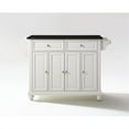 thumbnail image 3 of Kingfisher Lane Solid Black Granite Top Kitchen Island in White, 3 of 5