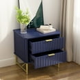 thumbnail image 3 of Boyel Living Bedside Table, Modern Nightstand End Side Table with 2 Drawers for Bedroom Living Room, Blue, 3 of 6