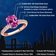 thumbnail image 2 of Gem Stone King 10K Two Tone Gold Pink Created Sapphire and Lab Grown Diamond Engagement Ring for Women | 1.20 Cttw | Gemstone September Birthstone | Oval 9X7MM, 2 of 6
