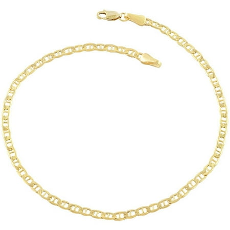 Designer Sterling Silver Anklet - 18kt Gold-Plated Sterling Silver Marina 040 Chain Anklet
