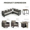 thumbnail image 7 of Unnifurnzi Patio Furniture Set with Fire Pit Table-9 Pieces Outdoor Sectional Furniture with Outdoor Swivel Rocker Patio Chairs Outdoor Patio Furniture Set for Deck Balcony Garden-Brown/Gray, 7 of 7