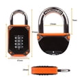thumbnail image 2 of Casier Cadenas - Orange - Robuste Cadenas Codé à 4 Chiffres en Acier Inoxydable Trempé - Facile à Lire les Chiffres - Réinitialisable et Incassable - Pack de 1, 2 of 5