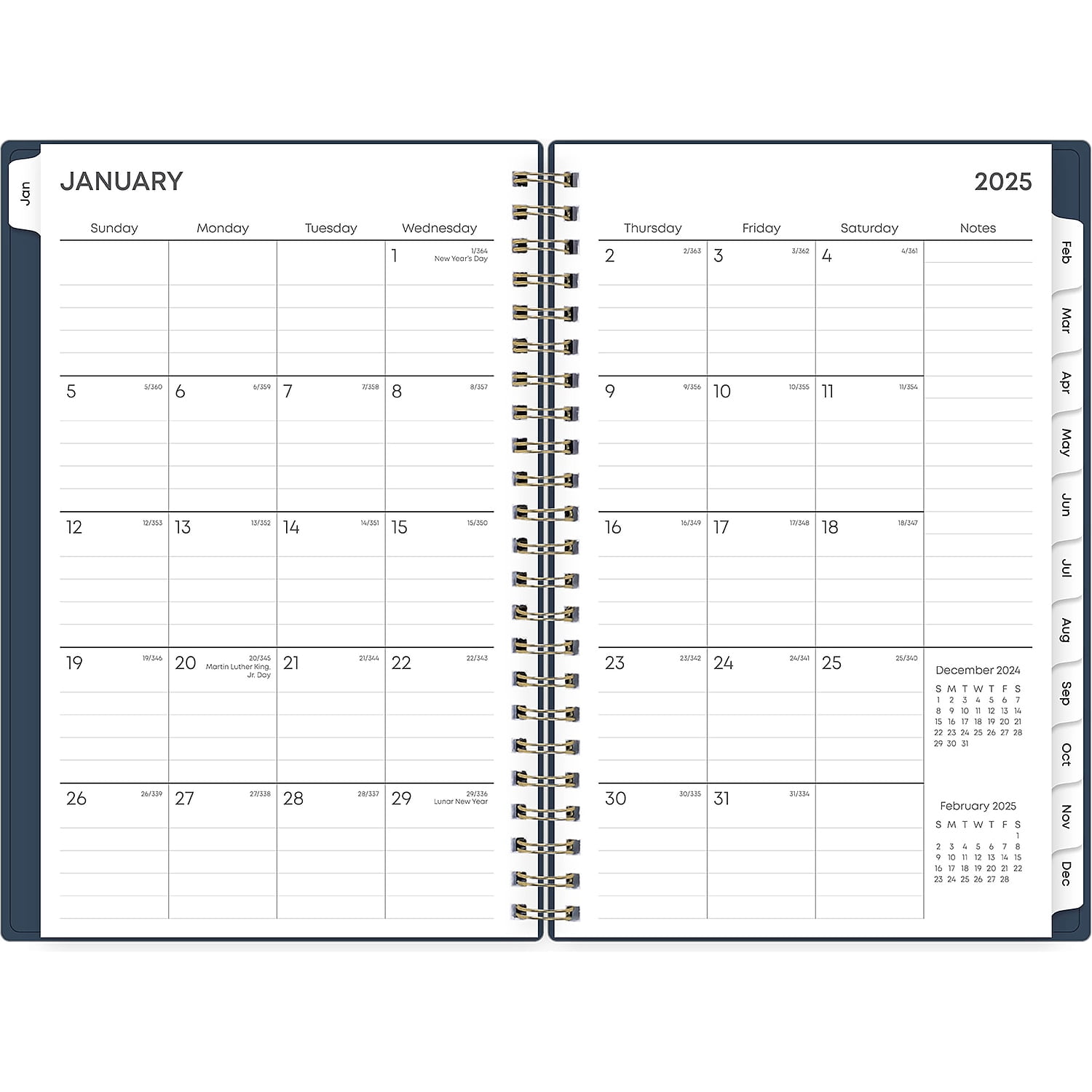 2025 Blue Sky Ashlyn Navy 5" x 8" Weekly & Monthly Planner Plastic Cover Multicolor (143958-25)