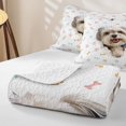 thumbnail image 4 of Homewish Cute Maltese Dog Twin Quilt Set,Kawaii Paw Print Twin Coverlet Set,White,2pcs, 4 of 7