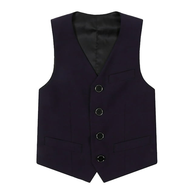 XASZHN Gilet de Costume Formel à 4 Boutons pour Garçon Violet_004 7-8 Ans