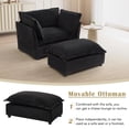thumbnail image 4 of Harper & Bright Designs Accent Chair with Ottoman for Living Room, Single Sleeper Sofa Armchair with 3 Pillows, Chenille Lounge Sofa Bed, Black, 4 of 19