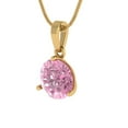 thumbnail image 2 of 2 cctw Simulated Pink Diamond Yellow Gold Plated Pendant with 16" Box Chain (8.0mm, Round Cut), 2 of 7