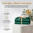 thumbnail image 6 of Lipa Satin Sheets Silky Sheet Set, Luxury Bed Sheets With Deep Pocket,4 Pieces,Twin,Dark Green, 6 of 8