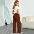 thumbnail image 6 of Mnyotv Girls Sweatpants with Pockets Kids Cargo Wide Leg Pants Baggy Sweatpants Teen Joggers Trousers Size 7-8Y, 6 of 8