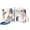 Blue Gray, variant on DKMOCO 9 in 1 Toddler Slide Set, Baby Slide for Kids 1-3 with LED Lights, Drawing Board and Building Blocks Board, Indoor Outdoor Playset Playground, White Gray