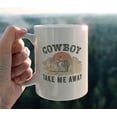 thumbnail image 2 of Retro Western Country Cowboy Cactus Desert Landscape Cowboy Take Me Away Ceramic Mug-11oz Coffee Milk Tea Mug Cup with Handle,Gifts for Teen Girls Boys Cowboy Cowgirl, 2 of 4