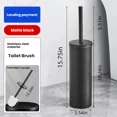 thumbnail image 2 of Extended Handle Splash Proof Toilet Brush And Plunger Set Stainless Steel For Bathroom RV Clean, 2 of 11