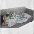 thumbnail image 6 of Retirement Party Soft Flannel Fleece Throw Blanket, Calligraphy Retirement Font with Balloons and Stars, Cozy Plush for Indoor and Outdoor Use, 50" x 60", Fern Green Dark Blue, by Ambesonne, 6 of 6