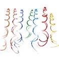 thumbnail image 2 of Hanging Swirls, Party Streamers, Colorful Foil Ribbons for Festive Decorations, Pre-Assembled Hooks, 12 Pack Multicolor Bohemian Style, 2 of 6