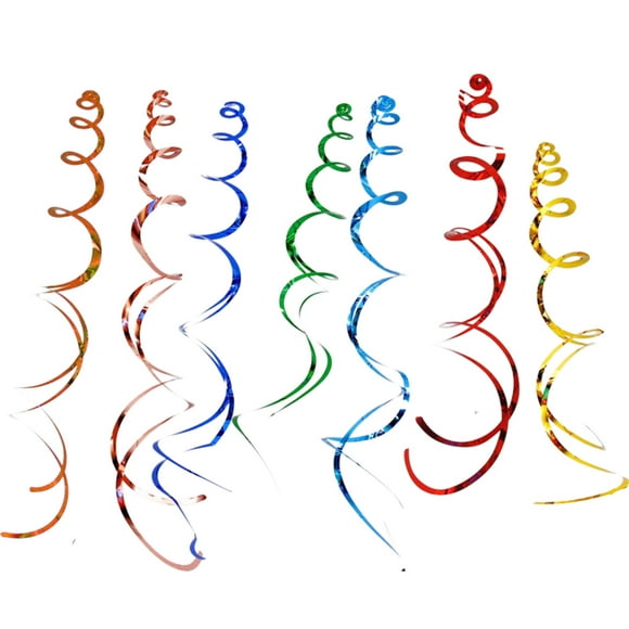 Halloween Party Decorations 60 Piece Colorful Foil Streamers Set with Gold Red Green Multicolor Ribbons for Ceiling Wall Door Hanging