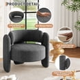 thumbnail image 3 of Fauteuil d'Appoint Moderne en Chenille, Ensemble de 2, Fauteuil de Salon Rembourré Style Mi-Siècle, Fauteuil Confortable à Accoudoirs Ronds avec Dossier Ouvert, Coin Rond, Fauteuil de Détente pour Chambre/bureau/café, Gris Foncé, 3 of 7