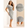 thumbnail image 2 of DARING DIVA Women's Tweed Office Bodycon Pencil Midi Dresses M Black White, 2 of 6